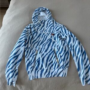 Aviator Nation Blue and White Zebra woman’s Hoodie
